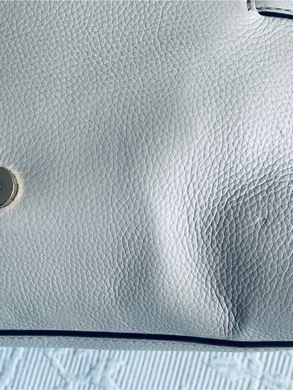 kate spade Cream Textured Leather Shoulder Bag with Chain Strap